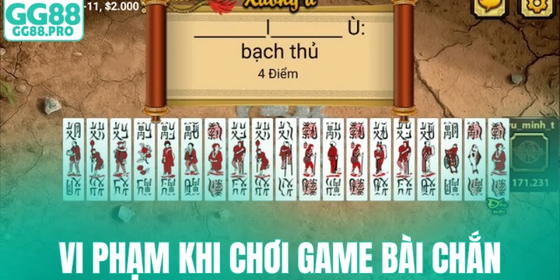 Vi phạm khi chơi game bài chắn
